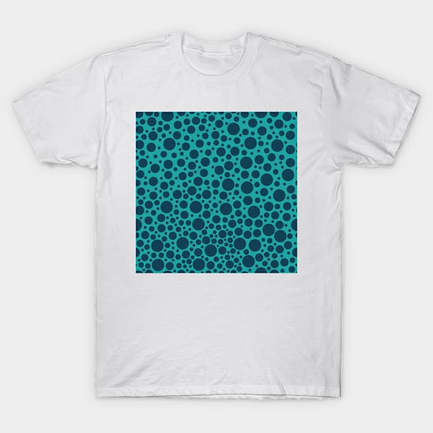 blue and space blue Bubbles pattern T-Shirt by opooqodesign